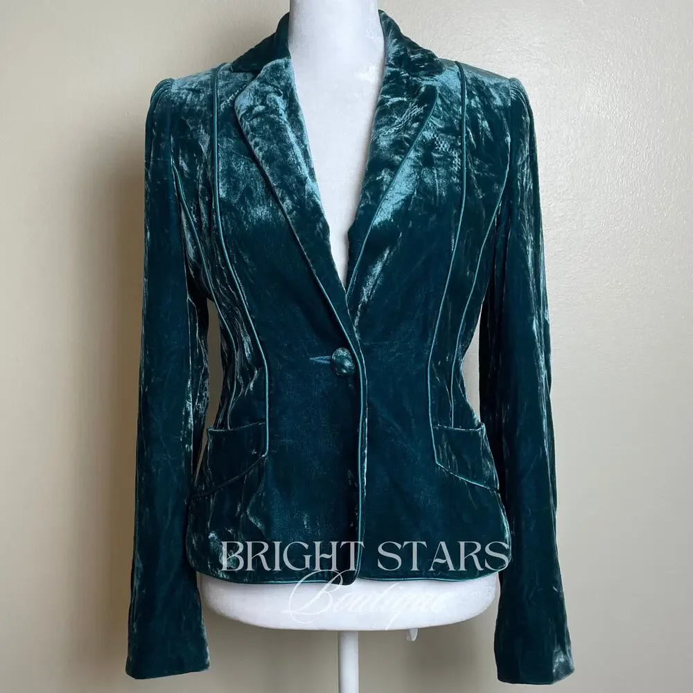 Extremely Rare Teal Velvet Blazer ASO Lorelai Gilmore Girls As Seen On Classic